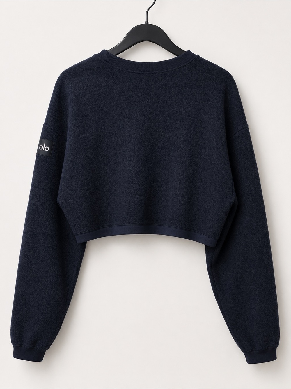 ALO Yoga Black Cropped Crew Sweatshirt - Picture 4 of 7